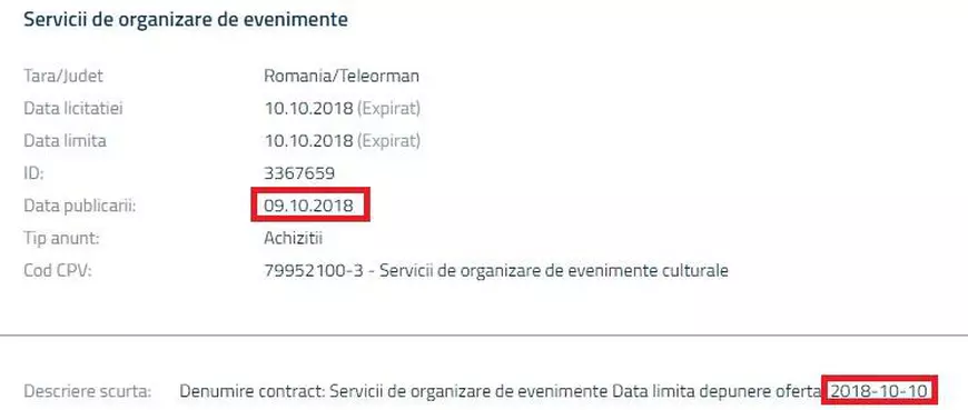 Cel mai tare anunț de achiziție publică se numește "Mister Teleorman". A fost postat ieri și va fi atribuit azi!