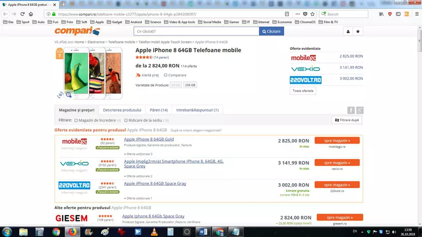 iPhone 8 pret pe compari.ro