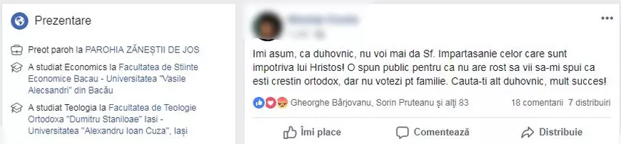 Un preot din Neamț, măsuri radicale împotriva creștinilor care nu participă la vot. Nu îi mai împărtășește pe păcătoși