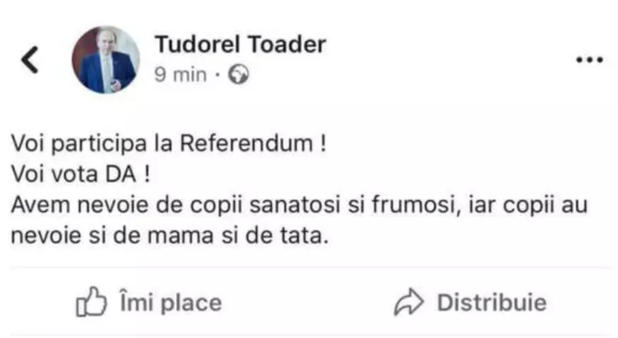 FOTO | Greșeala făcută de ministrul Justiției în îndemnul pentru Referendum