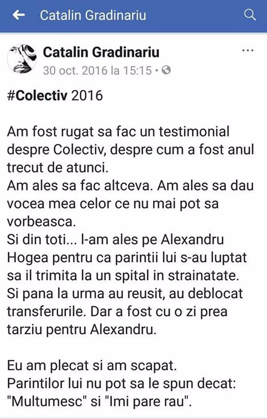 Filmulețul incredibil în care Cătălin Grădinariu le cere scuze părinților lui Alexandru Hogea: "Eu am plecat și am scăpat!"