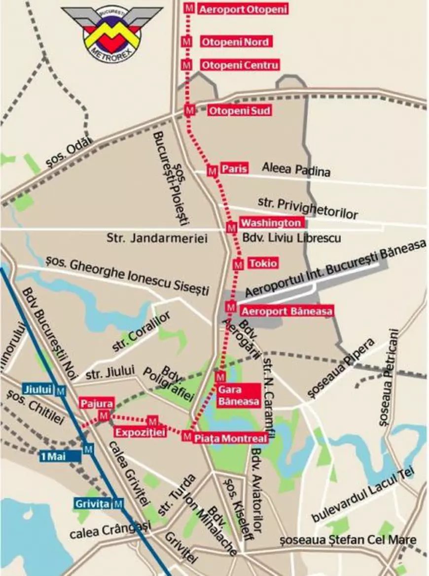 Proiectul Magistralei 6 de metrou, 1 Mai-Aeroport Otopeni