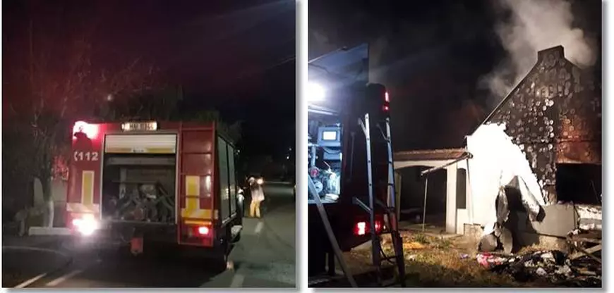 O femeie a murit într-un incendiu izbucnit într-o localitate din Timiș. Dormea și o scânteie a sărit din sobă |FOTO