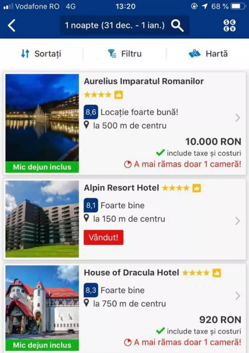 Ai da 2.000 de euro pe o noapte de cazare? Atât costă să stai, de Revelion, la un hotel din Poiana Brașov. Cât salariul minim al unui român pe cinci luni!