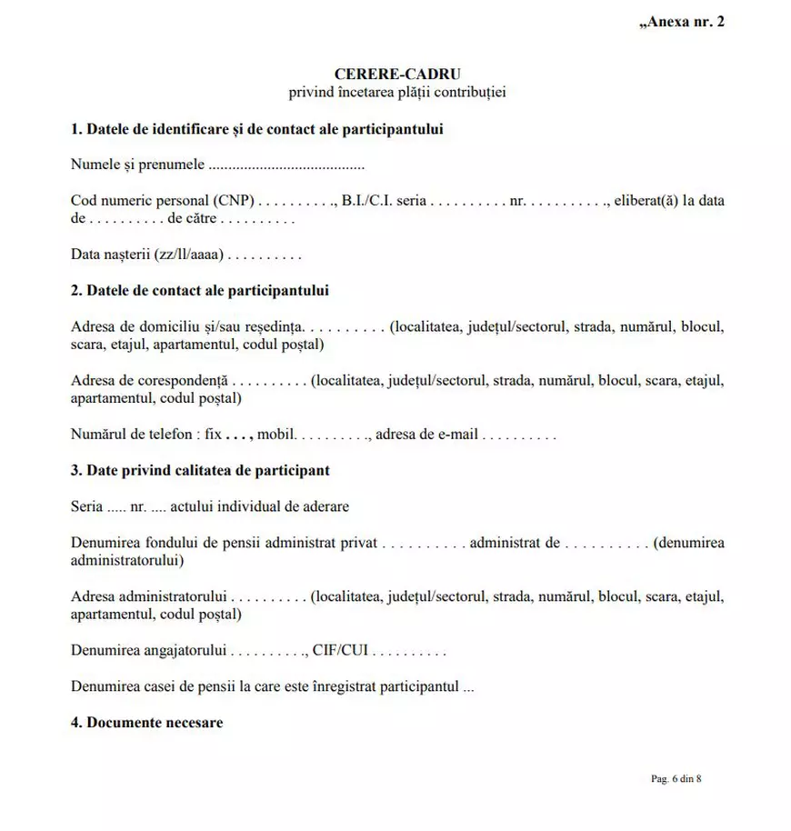 Cum arată cererea pe care trebuie să o completeze românii care nu mai vor să cotizeze la Pilonul II