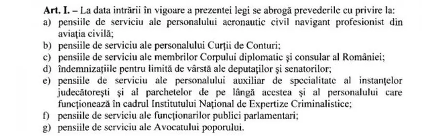Abrogarea pensiilor speciale, propusă de PMP, a trecut tacit de Senat. Deputaţii au votul final
