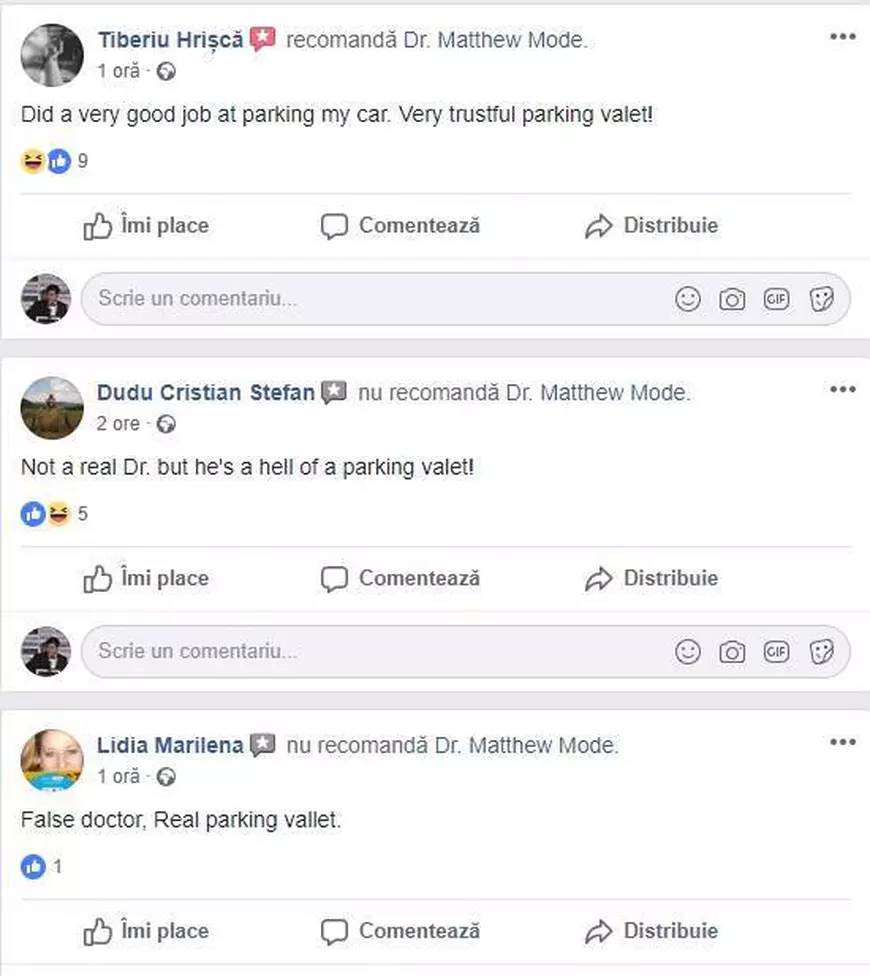 print screen-comentarii pagina dr matthew mode