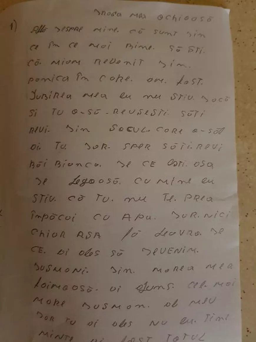 O elevă din Vaslui primește scrisori de amenințare cu moartea de la un pușcăriaș. Bărbatul a încercat anul trecut să o ucidă (FOTO)