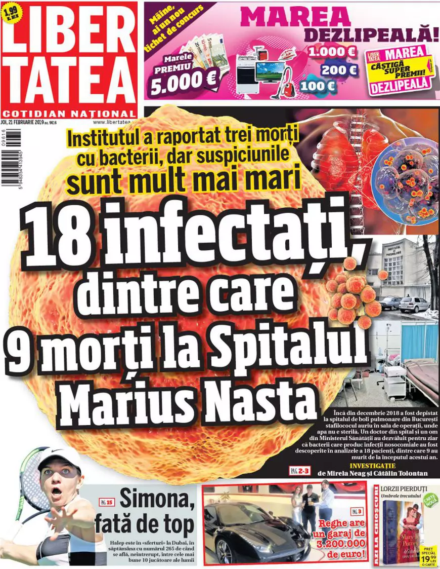 Numărul real al morților infectați la „Marius Nasta” este mult mai mare: 17 infectați cu acinetobacter dintre care 13 au murit! Libertatea a publicat informații corecte acum două săptămâni!