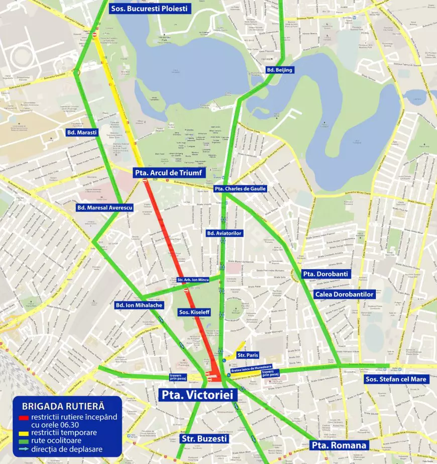 Protestul COTAR blochează traficul în nordul Capitalei. HARTA restricțiilor rutiere + rutele alternative recomandate pentru șoferi