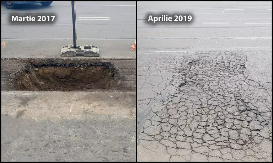 VIDEO | Asfalt turnat direct peste pământ pe o șosea din Ploiești, reabilitată „pe fonduri”. A costat 13,6 milioane de euro, a fost gata în 2016, iar acum se dezintegrează!