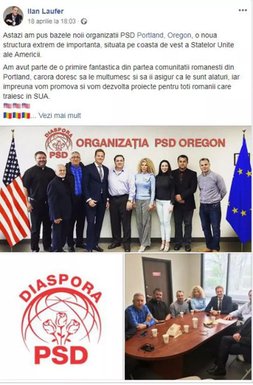 FOTO | Ilan Laufer, acuzat că a trucat o fotografie de la întâlnirea cu românii din Oregon. Fostul ministru, ironizat: „Și în Paint îmi ieșea mai bine”