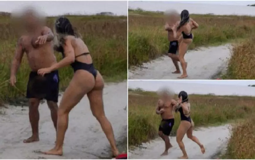 Bărbat bătut pe o plajă din Rio de Janeiro de un model care poza în costum de baie. Gestul care a enervat-o pe tânăra expertă în arte marțiale