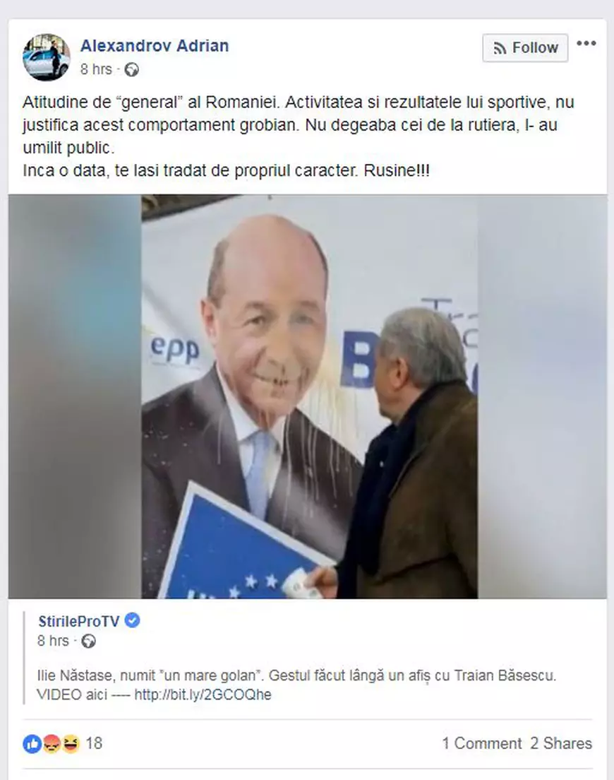 Reacția iubitului Elenei Udrea, după ce Ilie Năstase a aruncat cu cafea pe chipul lui Băsescu