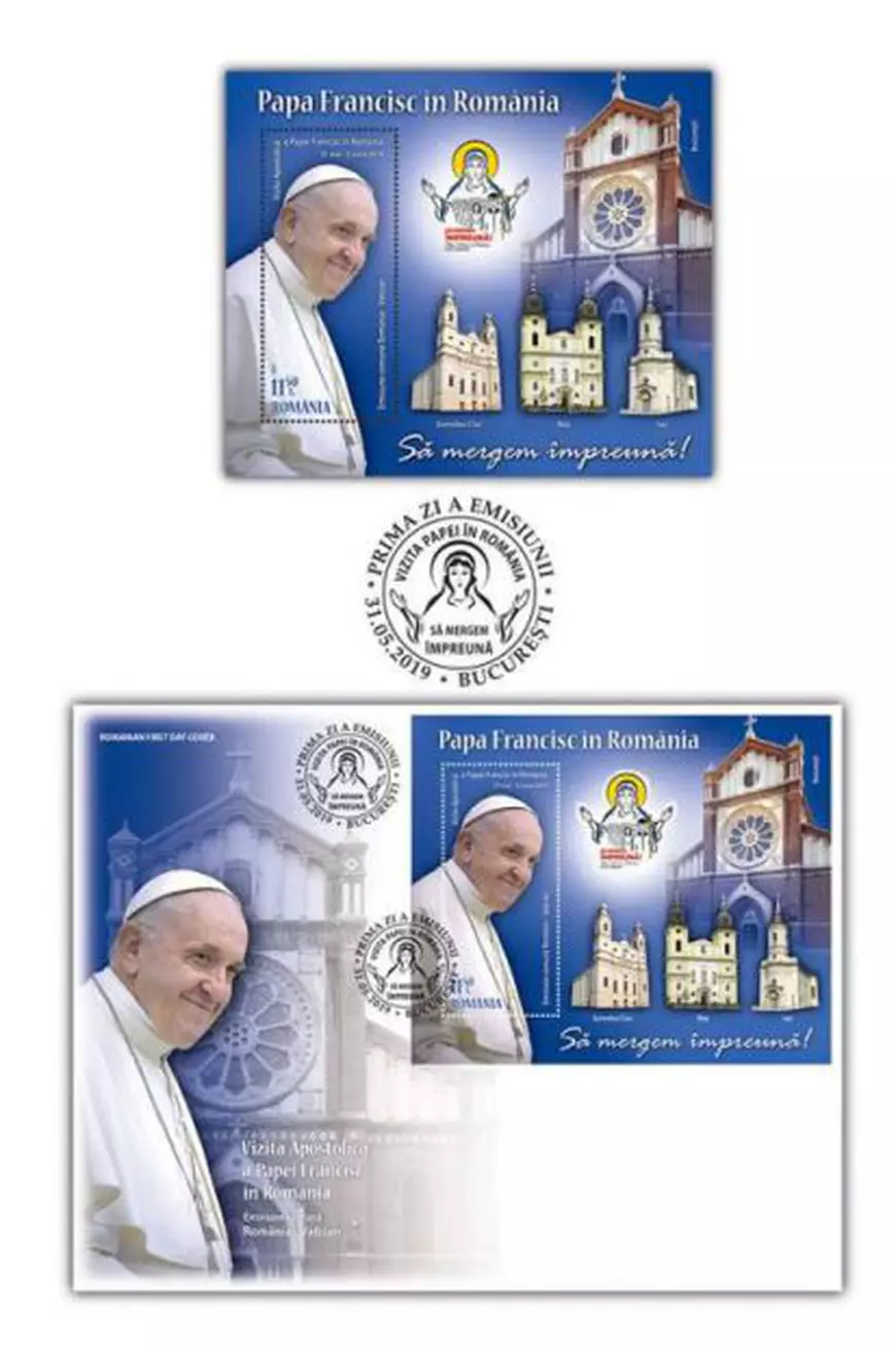 FOTO | Timbre care marchează vizita Papei Francisc în România