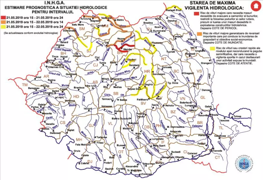 Zeci de oameni evacuați în județul Bistrița-Năsăud. Codul roșu de inundații, prelungit
