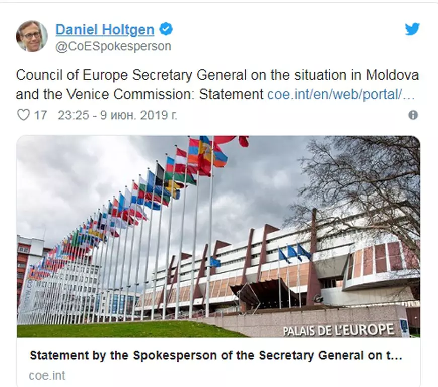 Consiliul Europei a cerut „urgent” avizul Comisiei de la Veneția în legătură cu dizolvarea Parlamentului de la Chișinău