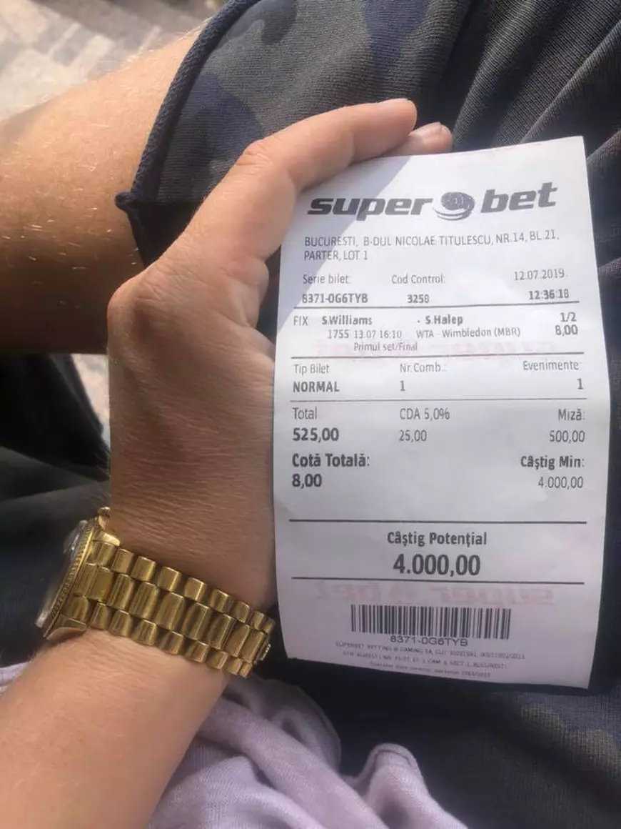 Codin Maticiuc a pariat pe Simona Halep. Ce sumă încasează dacă Serena Williams pierde finala Wimbledon
