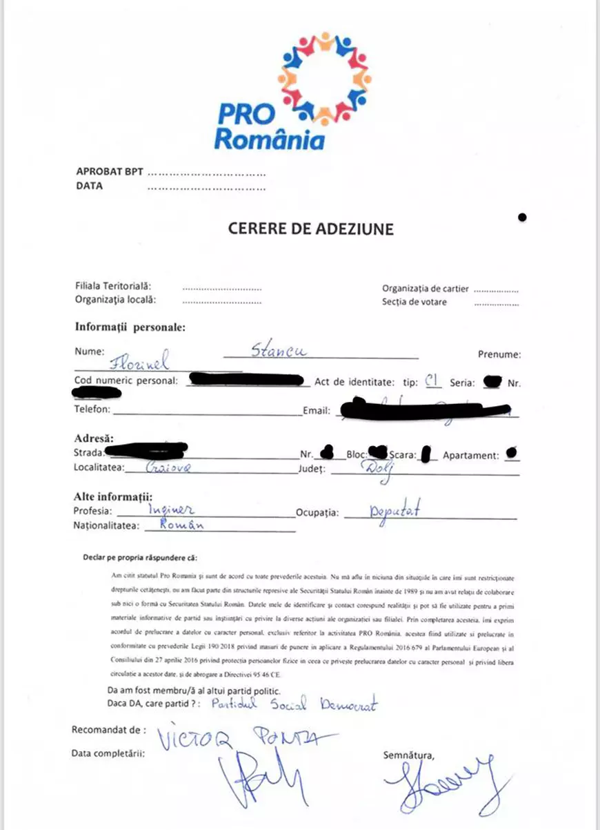 Deputatul Florinel Stancu a trecut la Pro România. PSD mai pierde un parlamentar, din judeţul Dolj