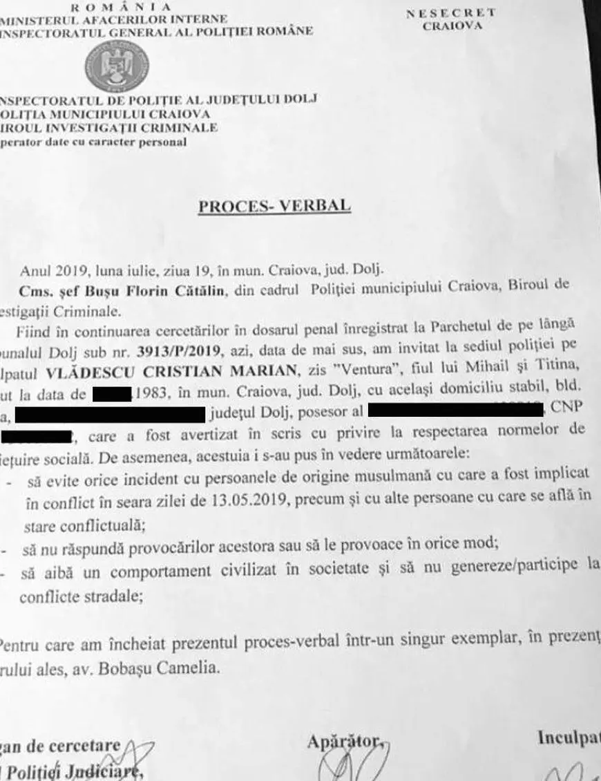 VIDEO / Cât îți iei dacă dai un cap în gură, în Craiova. Înainte de bătaie, agresorul, recidivistul ”Ventura”, primise atenționare de la Poliție
