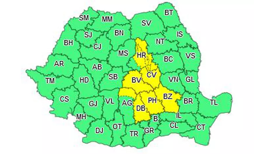 UPDATE / Cod galben de vijelii, restrâns la 7 județe. Cum va fi vremea în Capitală
