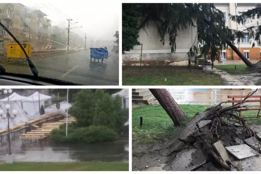 Codul portocaliu a făcut ravagii în Arad. Mașini avariate și acoperișuri distruse