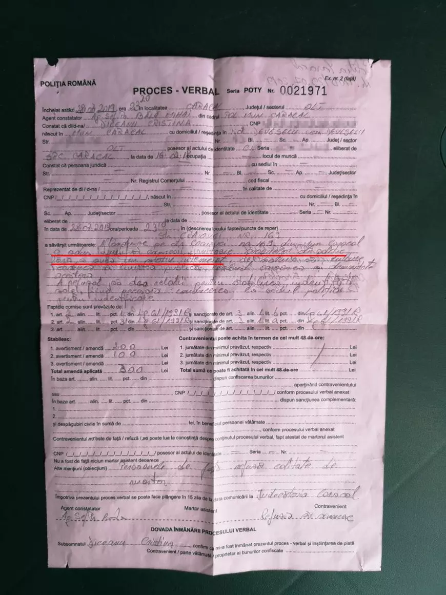 Revine fermitatea statului român: poliția din Caracal îi amendează pe oamenii adunați la Casa Ororilor pentru că aduc ”injurii organelor de poliție fără a avea un motiv întemeiat”!