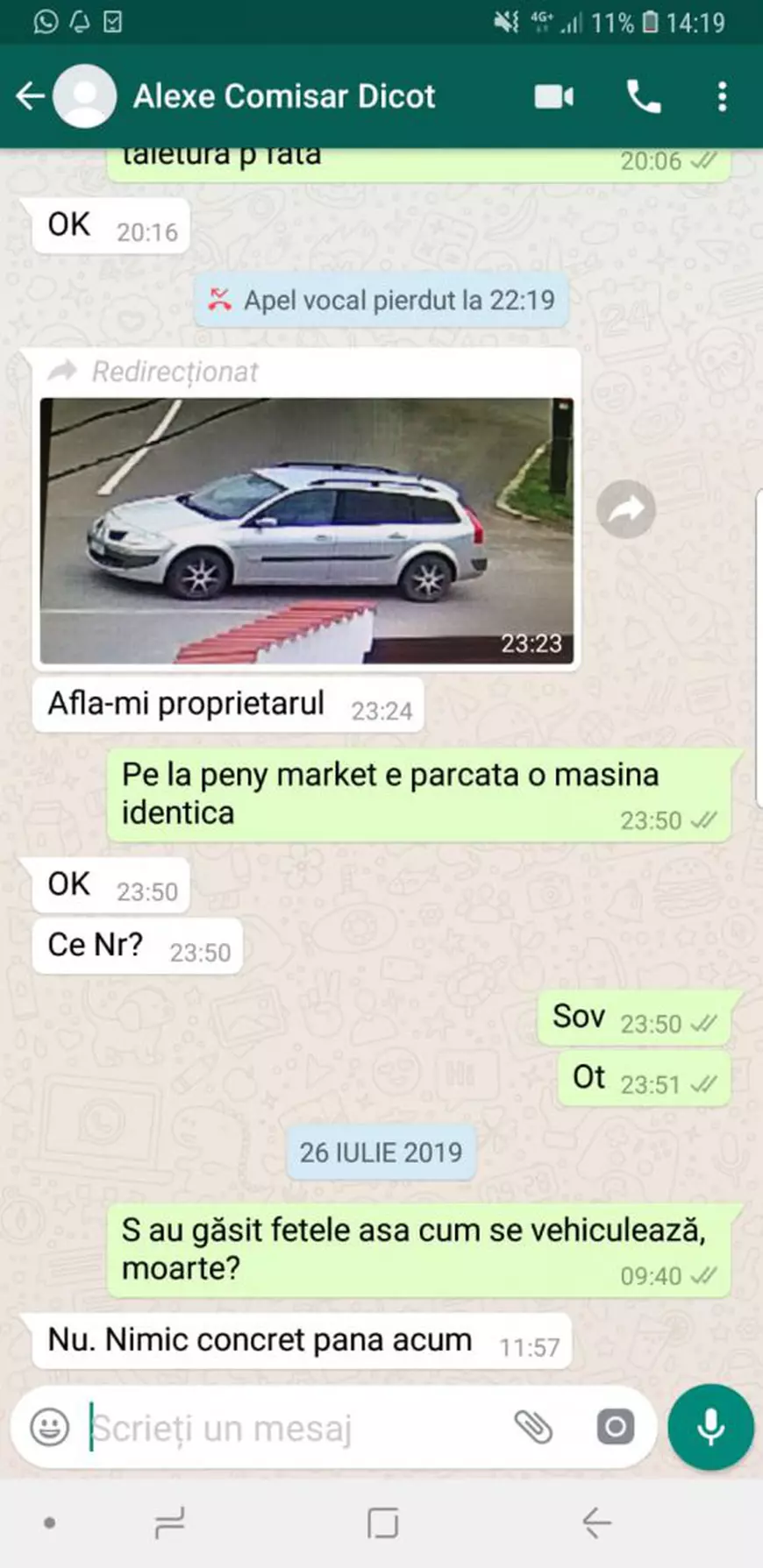 Mașina indicată poliției de interlopul Rădoi la Penny Market era pusă la vânzare și avea și numărul de telefon în geam!