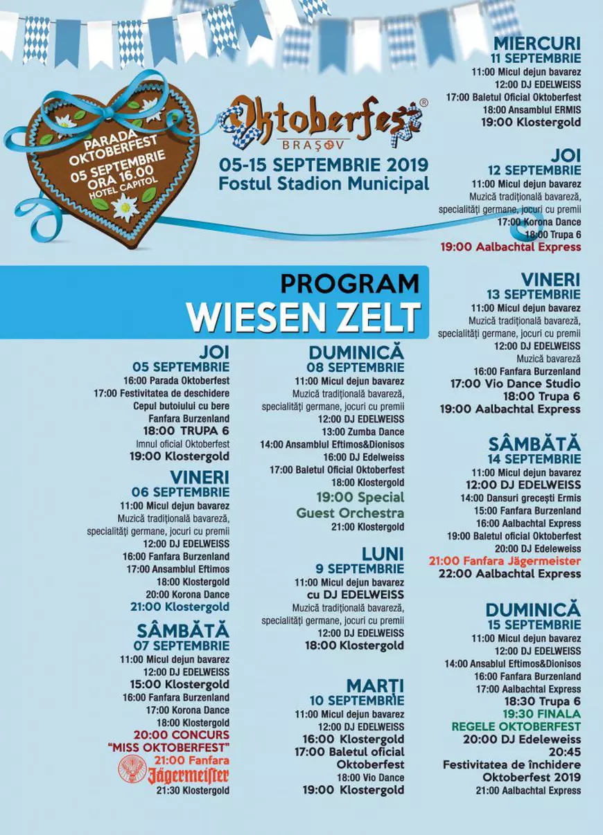 Program Oktoberfest Brasov 2019