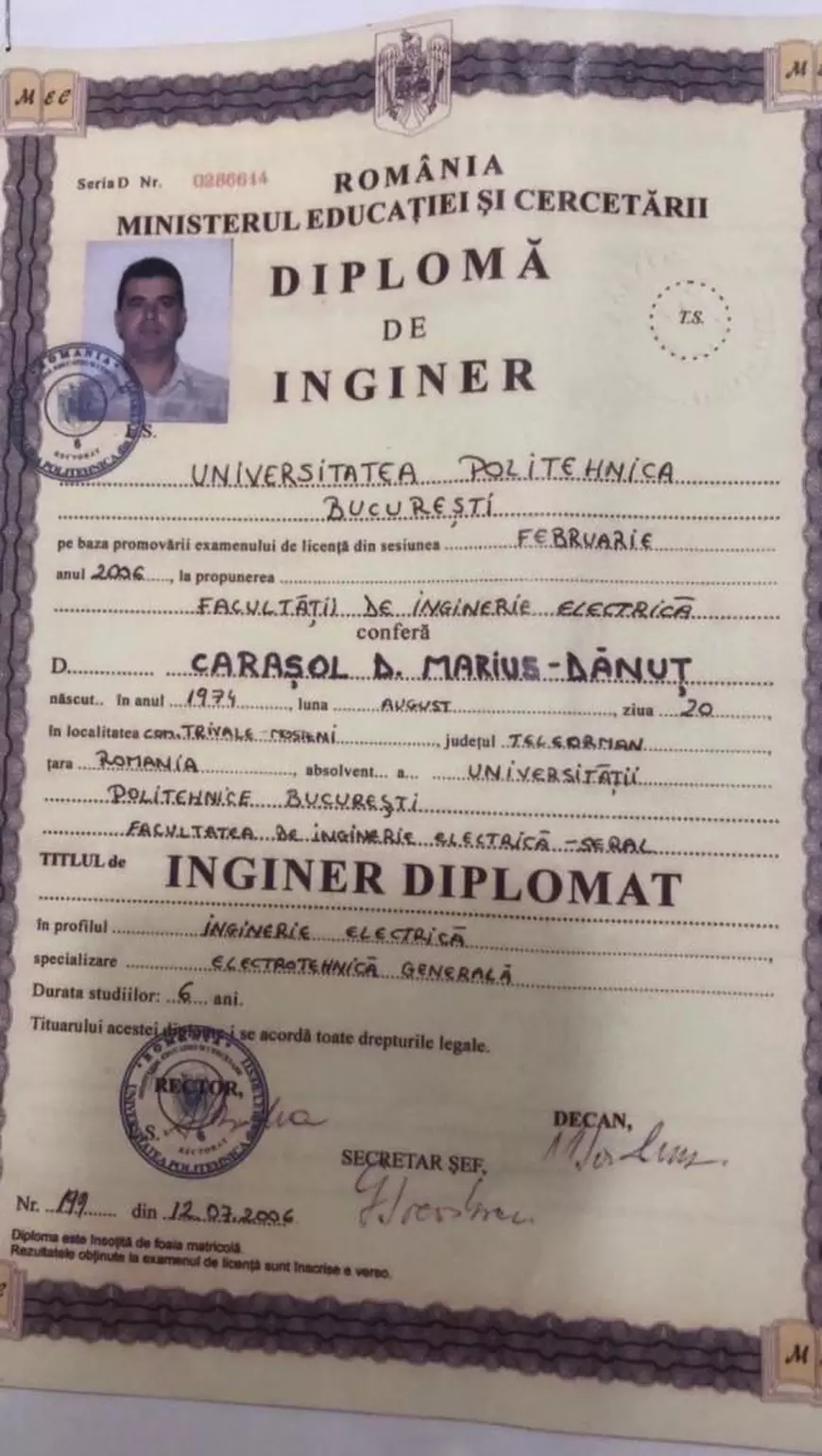 Reacția Transelectrica, după ce Marius-Dănuț Carașol și-ar fi falsificat diploma de inginer