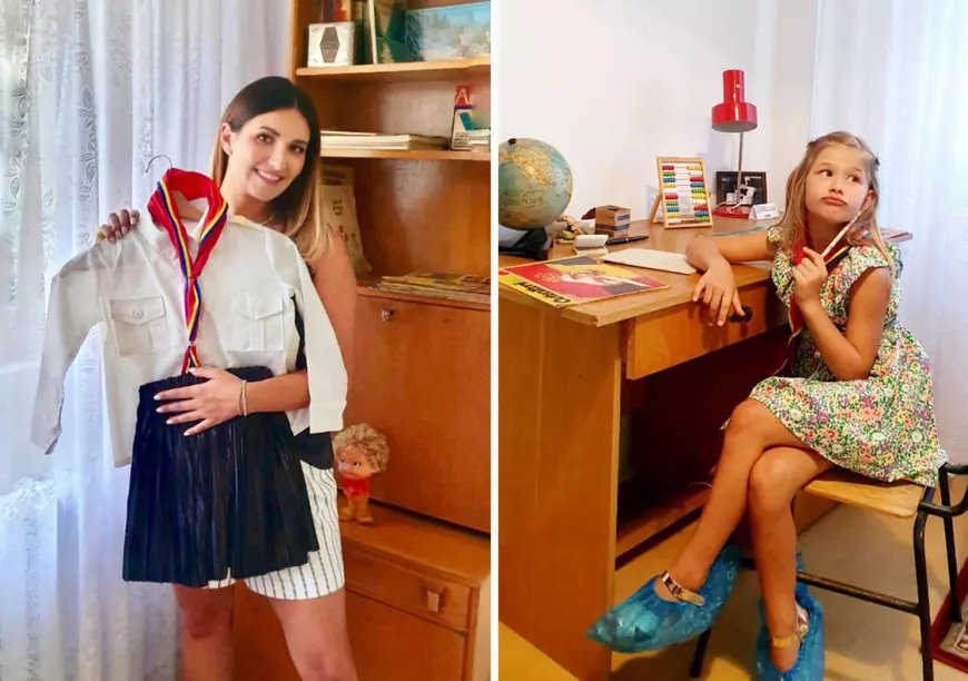 Ela Crăciun i-a arătat fiicei sale cum era școala pe vremea comunismului. Cum a reacționat Alesia