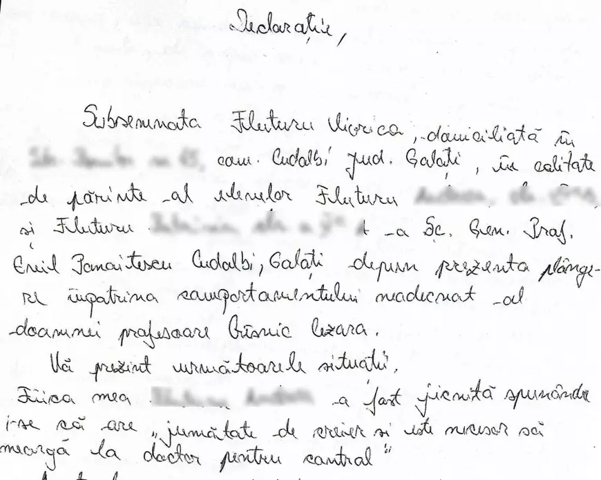 Documente | Conducerea școlii dintr-un sat din Galați e acuzată că face bani pe spatele copiilor săraci. Refuzi să dai bani pe meditații, ești amenințat cu repetenția!