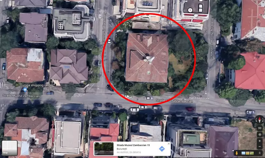 Casa Sadoveanu, vedere din satelit