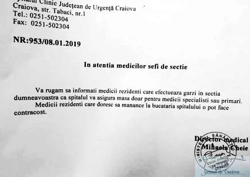 Ce meniu e mai mic decât un crenvurst cu unt? Caserola goală! De ce nu le asigură un spital din Iași mâncare medicilor