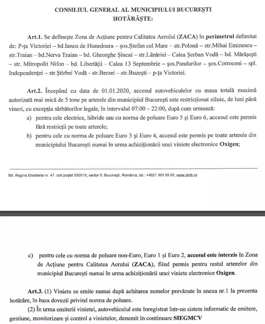 Primăria Capitalei a modificat proiectul Oxigen: Toate mașinile sub Euro 5 vor plăti taxa de București