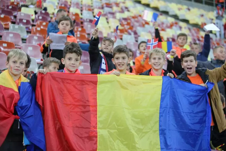 Moment fabulos pe Arena Națională! Zeci de mii de copii au intonat ”Deșteaptă-te, române!”. România - Norvegia 1-1
