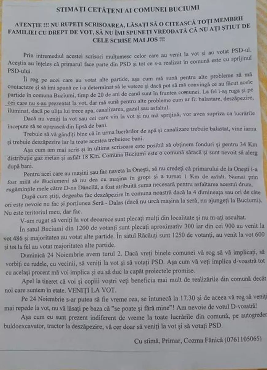 Liderul PSD Bacău, despre primarul care i-a avertizat pe localnici că își va face treaba în funcție de votul pro - Dăncilă: "Sentimentul datoriei îl apasă mai mult decât e cazul”