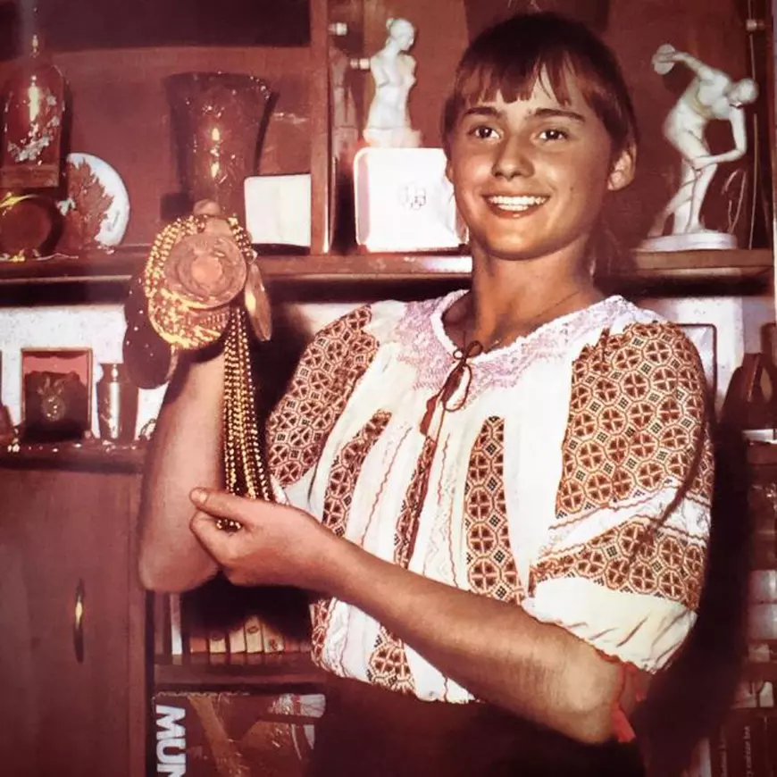 Nadia, în ie după Olimpiada de la Montreal