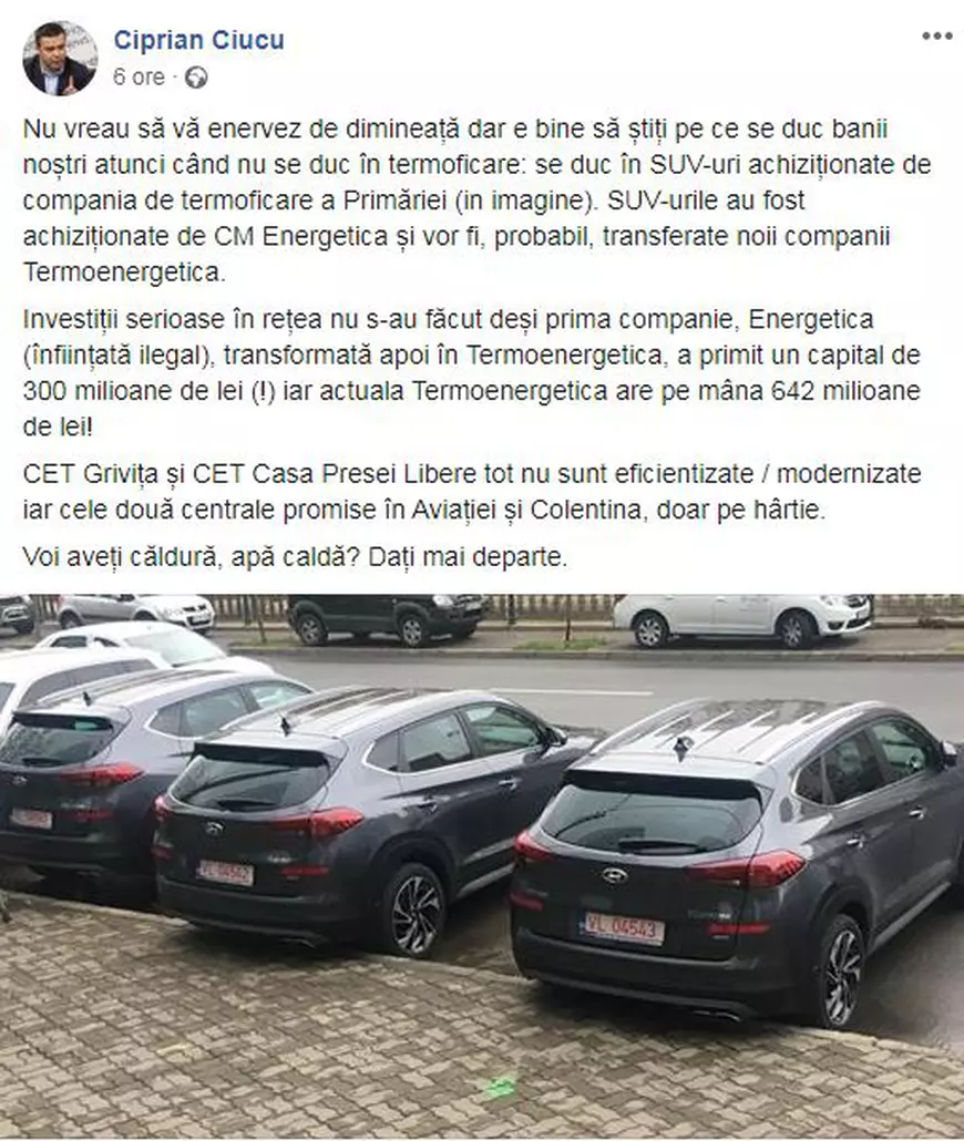 Compania Municipală Energetica reabilitează sistemul de termoficare din București cu SUV-uri la 27.000 euro bucata