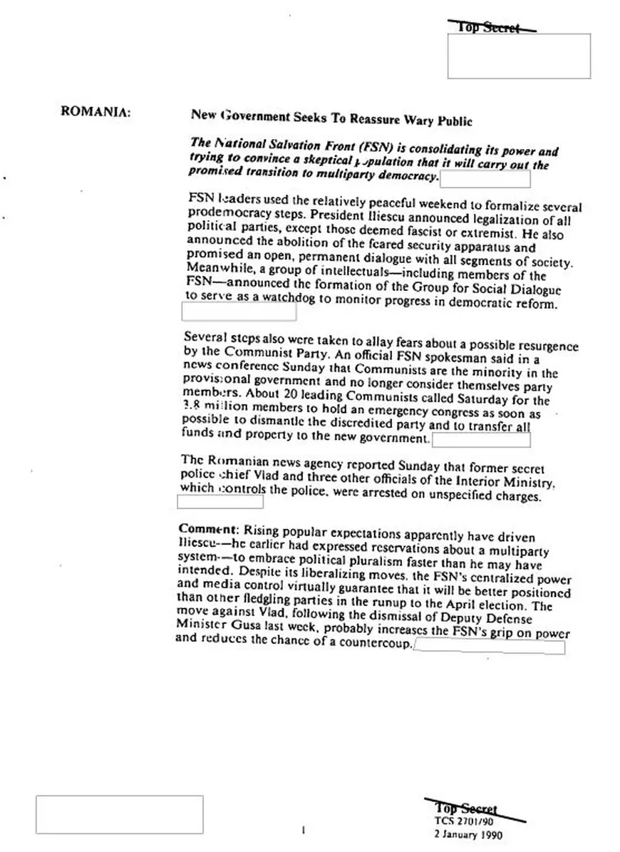 Rapoartele explozive ale CIA din timpul Revoluției din România, desecretizate după 30 de ani. Planul eșuat al lui Ion Iliescu