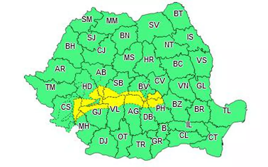 Cod galben de ninsori și viscol în 11 județe, din această noapte. Stratul de zăpadă va fi consistent, iar vântul va sufla cu 80 km/oră