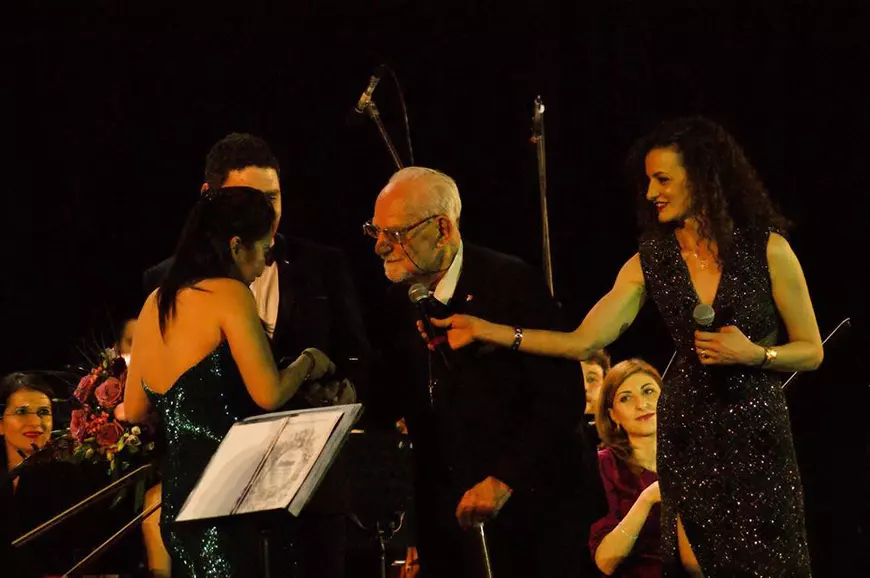 Academicianul Constantin Bălăceanu-Stolnici, la un concert folk, la 96 de ani