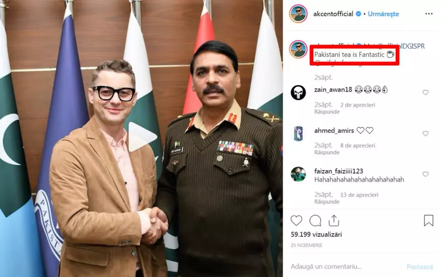 Vedetă din România cu imagine impecabilă, cooptată de armata pakistaneză ca să-i facă publicitate împotriva Indiei în conflictul periculos din Kashmir!