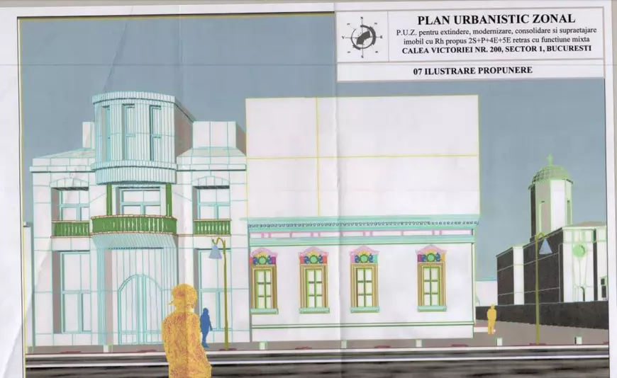 Cum va arăta o clădire modernă, de cinci etaje, construită pe Calea Victoriei, printre monumente istorice și clădiri de patrimoniu. Proiectul e în dezbatere publică