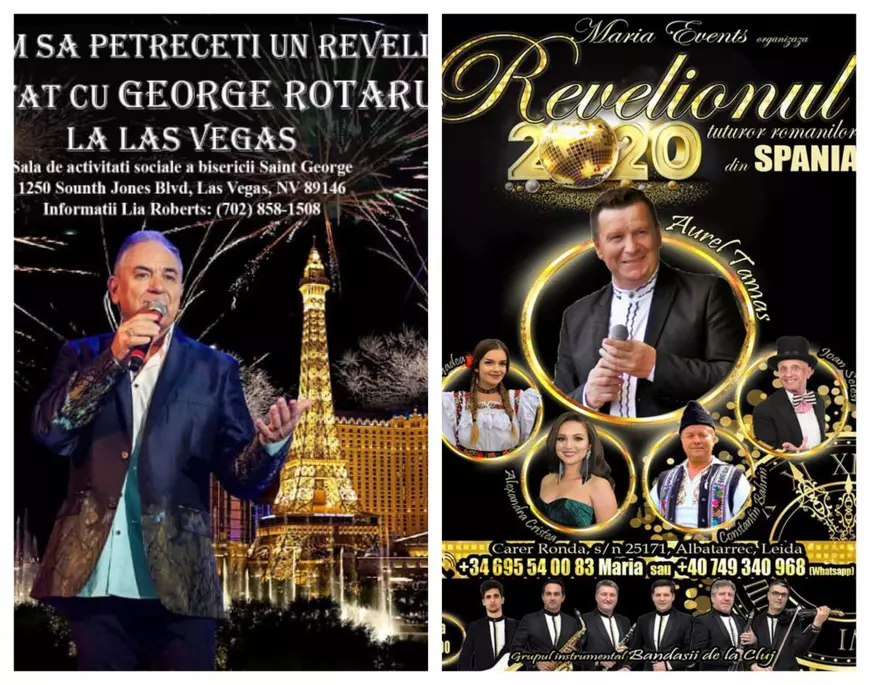 De Revelion, artiștii români cântă în întreaga lume! Maria Dragomiroiu, Aurel Tămaș, George Rotaru ori Gheorghe Gheorghiu dau tonul petrecerilor