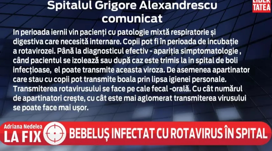 Acuzațiile lansate de mama bebelușului infectat în spital cu rotavirus: „Medicii dădeau vina pe noi”