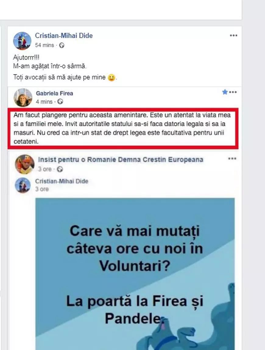 Protest anunțat în fața casei Gabrielei Firea din Voluntari. Edilul a reacționat cu o plângere penală, iar protestatarii nu s-au lăsat mai prejos. Ce a scris inițiatorul Cristian Dide, de la #rezist