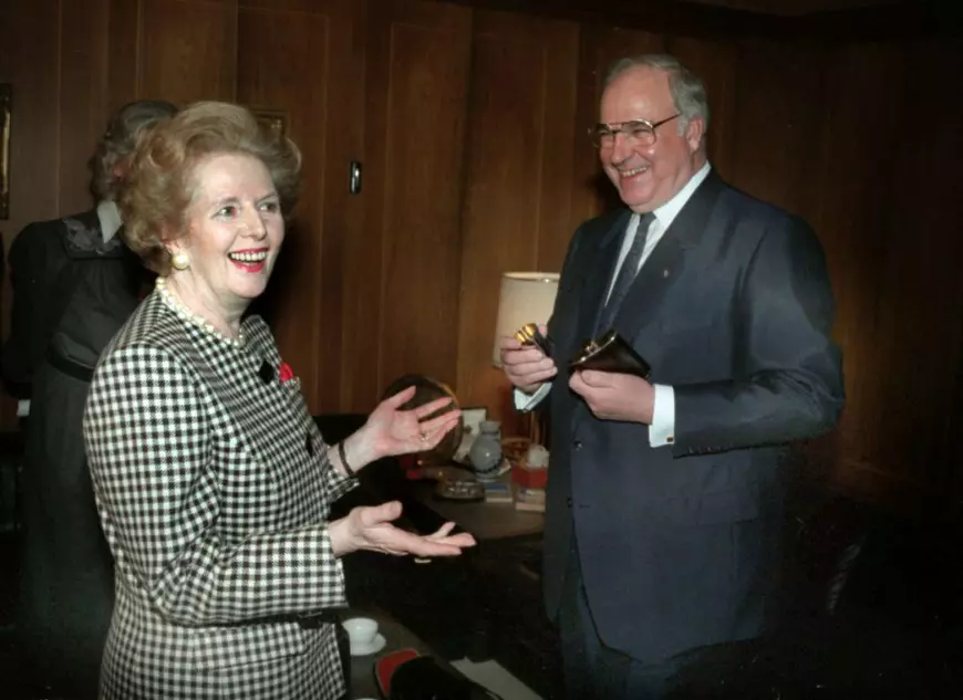 Margaret Thatcher, alături de fostul cancelar al Germaniei, Helmut Kohl FOTO: EPA