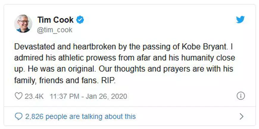 Kobe Bryant avea o avere de 500 de milioane de dolari. Investea în tehnologie, la sfatul lui Tim Cook