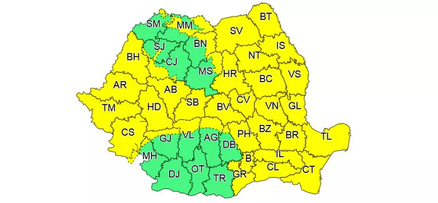 Alertă meteo: Ploi și ninsori abundente! Nouă județe, sub cod portocaliu. Harta zonelor vizate